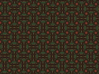seamless green and orange deco pattern