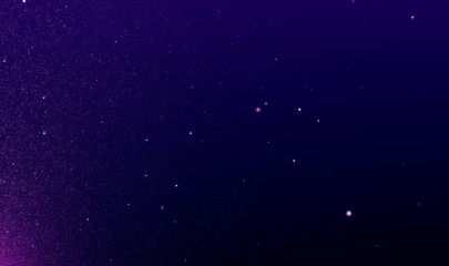 Abstract dust particles stars in the night sky background of flickering Ultra Violet tone and light flare