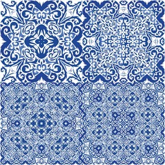 Ornamental azulejo portugal tiles decor.