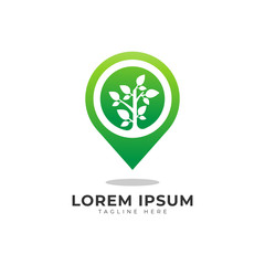 Location Green Area Plant Logo Vector Icon Illustration