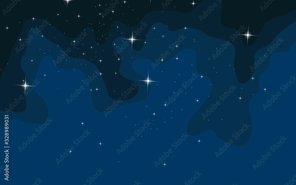 Wall mural vector space background . cute flat style template with stars in outer space
