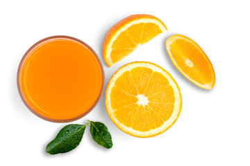 orange and lemon slices isolated on white background