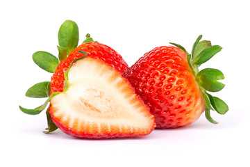 Strawberry on white background.