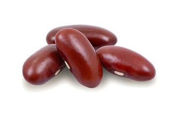 Red beans or kidney bean isolated on white background.