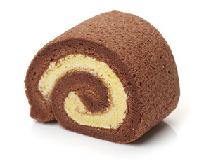 chocolate roll isolated over white background