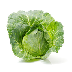 Green cabbage isolated on white background