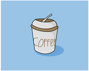 vector illustration cup coffee flat illustration