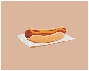 vector illustration hotdog flat illustration