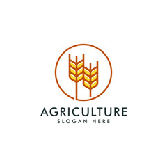 Obraz premium Agriculture logo template, Wheat farm icon symbol design vector
