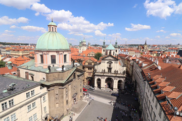 Fototapeta na wymiar Czechia Prague city roof view