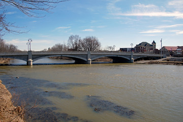 Concrete Arch Bridge over the Eel River in Logansport Indiana