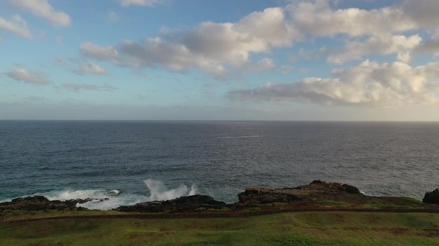 View of pacific ocean from Hawaii island Kauai