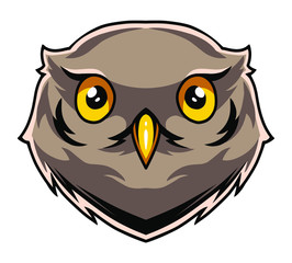 Owl head mascot logo illustration