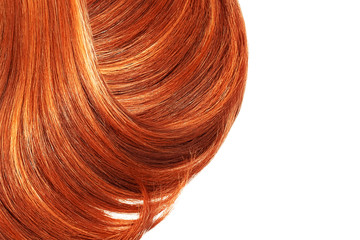 Fototapeta premium Red hair on white, isolated