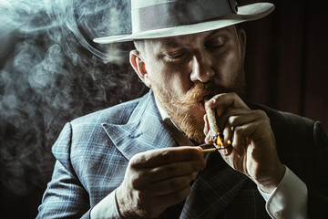 gentleman smoking cigarette