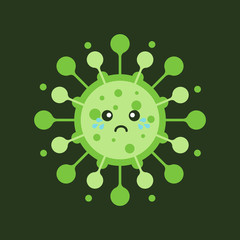 Corona Virus cartoon characters on color background Pathogen respiratory coronavirus 2019-nCoV from Wuhan, China. Suitable use for poster, element, mascot, emoji, emoticon. Covid-19, Sars, mers, flu.
