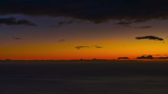Sunset sky over sea time lapse 