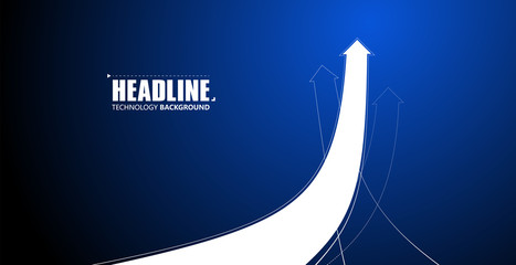 Several interlaced extended arrows symbolize the moral of growth and promotion, vector illustration.