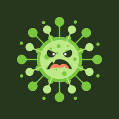 Corona Virus cartoon characters on color background Pathogen respiratory coronavirus 2019-nCoV from Wuhan, China. Suitable use for poster, element, mascot, emoji, emoticon. Covid-19, Sars, mers, flu.
