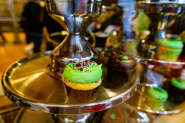 Closeup view of different cupcakes