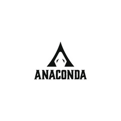 Simple A Letter with negative space  snake in black color . Initial logo template  fitness/gym logo design inspiration