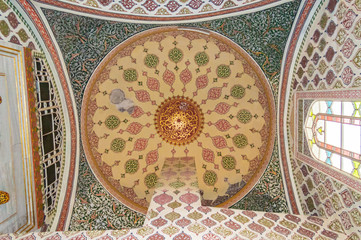 Istanbul, Turkey - CIRCA 2013: Interior of a building in Topkapi Palace, Istanbul.