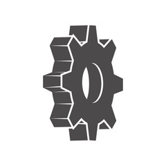 Gear icon in flat style.Vector illustration.