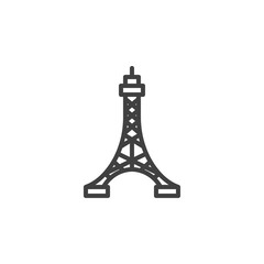 Eiffel Tower line icon. linear style sign for mobile concept and web design. Travel Eiffel tower outline vector icon. Paris travel symbol, logo illustration. Vector graphics