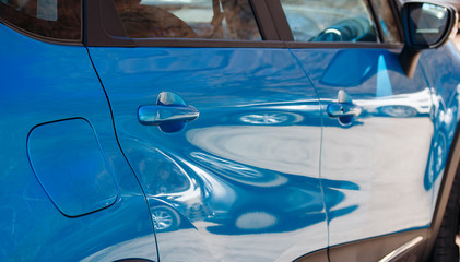 Obraz premium car side view, design elements and reflection, glare