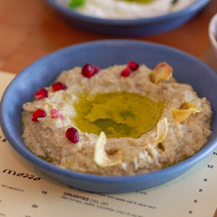 Roasted eggplant dip with pomegranate