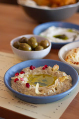 Roasted eggplant dip with pomegranate