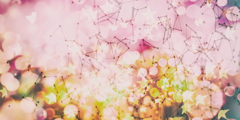 Abstract Polygonal Space Background with Connecting Dots and Lines.