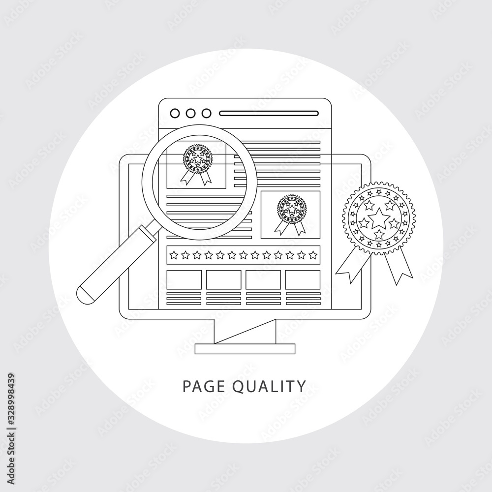 Poster vector website search rating and page rank with 