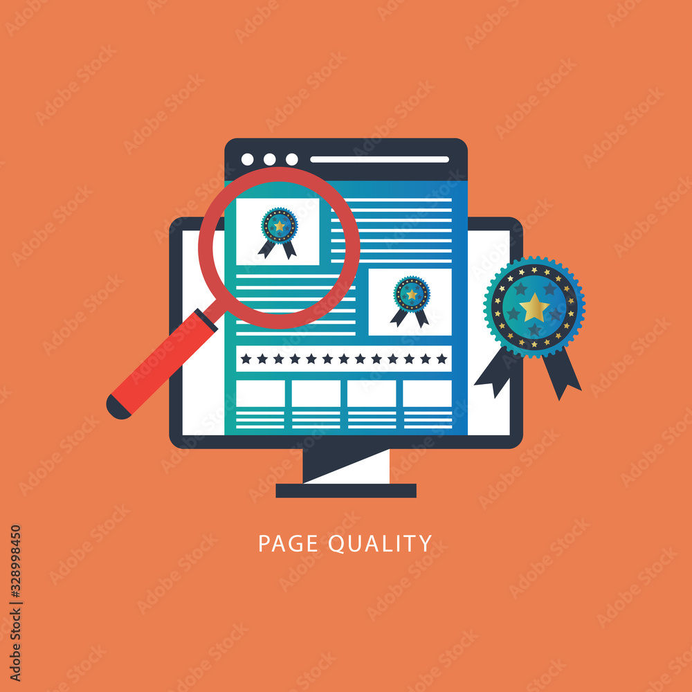 Poster vector website search rating and page rank with 
