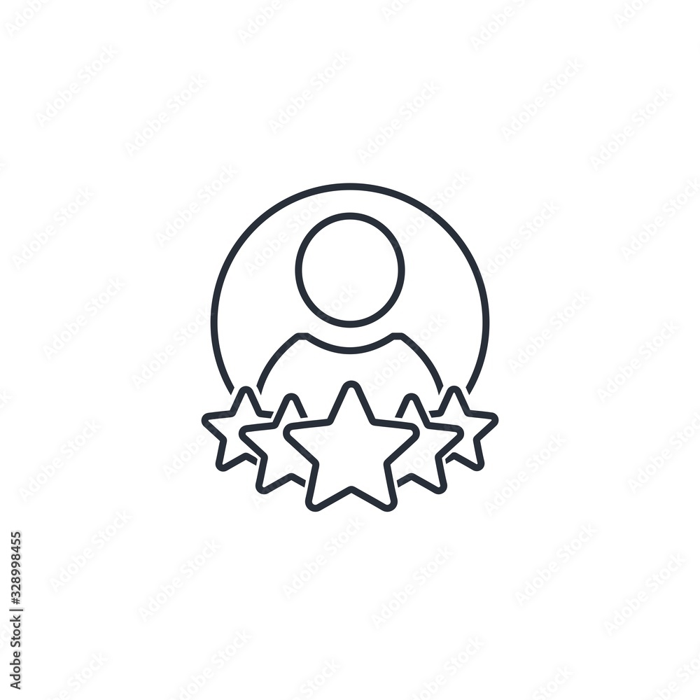 Poster customer experience.satisfaction requests.vector linear icon isolated on white background.