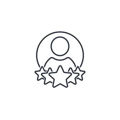 Customer experience.Satisfaction requests.Vector linear icon isolated on white background.