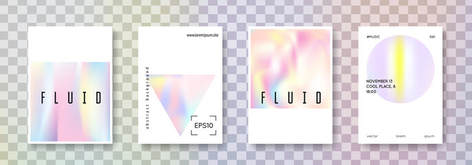 Holographic cover set. Abstract backgrounds.