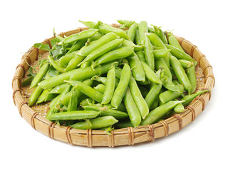Fresh peas isolated on white background 