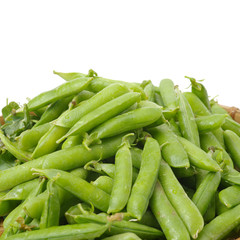 Fresh peas isolated on white background 