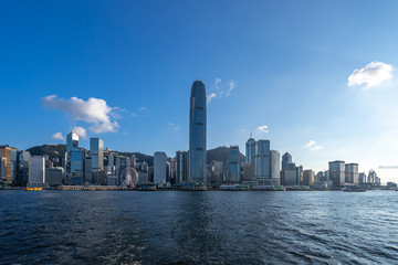 Naklejka premium city skyline in hong kong