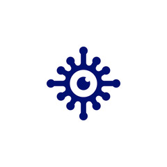 Virus logo design template, Danger bacteria vector icon illustration isolated, Icon symbol
