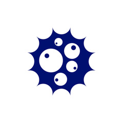 Virus logo design template, Danger bacteria vector icon illustration isolated, Icon symbol
