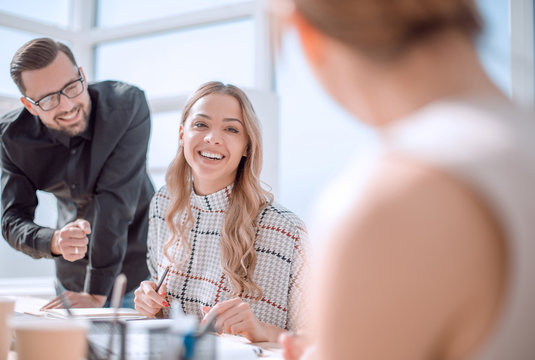 close up. business team in the office.