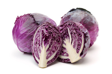 Fototapeta premium Purple cabbage isolated on white background