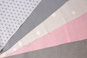 fabric with stripe and dot pattern of textile, abstract cloth texture background