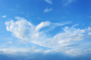 white cloud moving above clear blue sky in the morning good weather day
