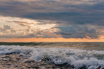 Detail of stormy sea waves