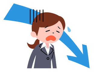 ビジネスウーマンと矢印