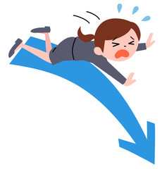 ビジネスウーマンと矢印