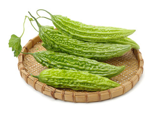 bitter gourd on the white background